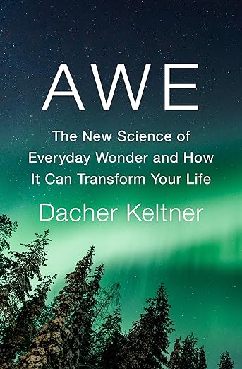 Book titled 'Awe' by Dacher Keltner